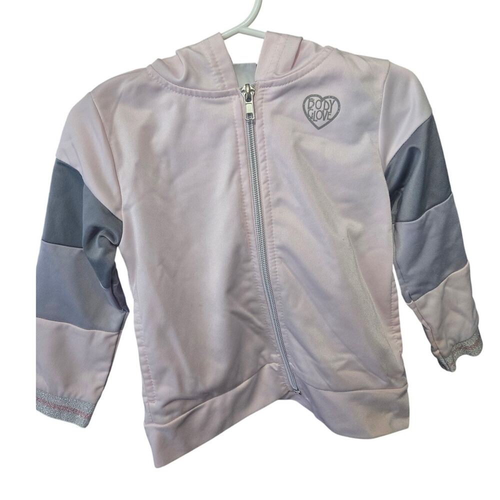 Pink and Gray Striped Hooded Jacket - Body Glove - 24mo